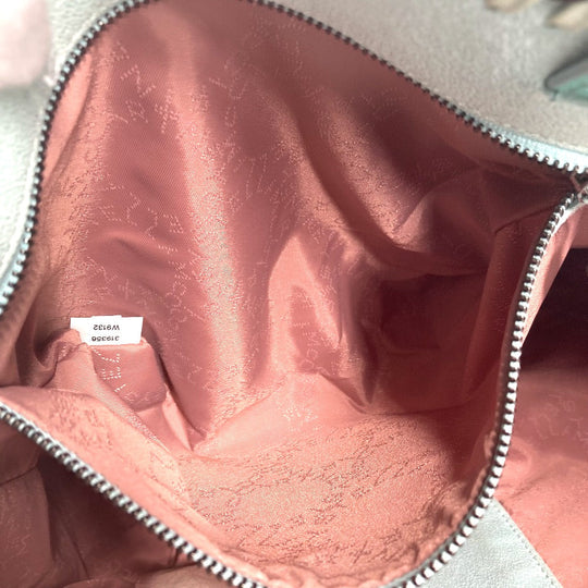 Stella McCartney Tote Bag Faux leather Mint green type Shaggy deer Chain Large Women Used Authentic