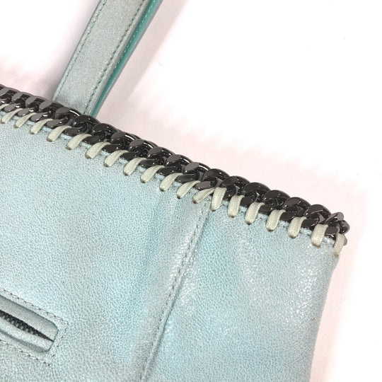Stella McCartney Tote Bag Faux leather Mint green type Shaggy deer Chain Large Women Used Authentic
