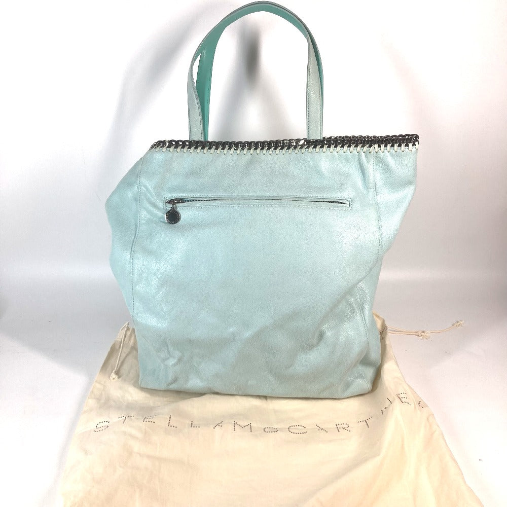 Stella McCartney Tote Bag Faux leather Mint green type Shaggy deer Chain Large Women Used Authentic