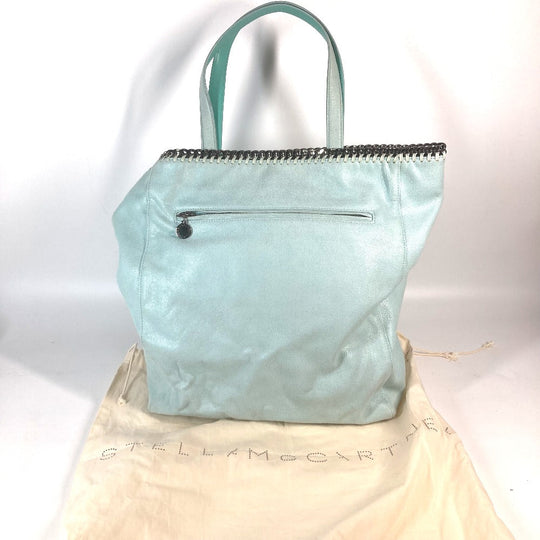 Stella McCartney Tote Bag Faux leather Mint green type Shaggy deer Chain Large Women Used Authentic