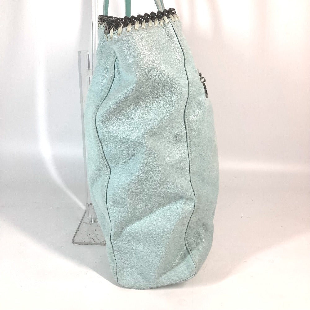 Stella McCartney Tote Bag Faux leather Mint green type Shaggy deer Chain Large Women Used Authentic
