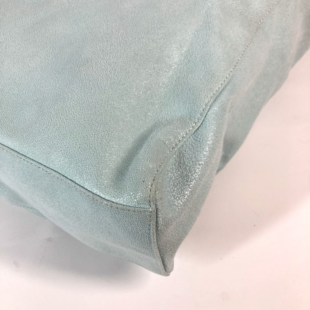 Stella McCartney Tote Bag Faux leather Mint green type Shaggy deer Chain Large Women Used Authentic