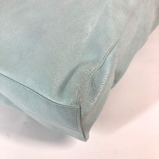 Stella McCartney Tote Bag Faux leather Mint green type Shaggy deer Chain Large Women Used Authentic