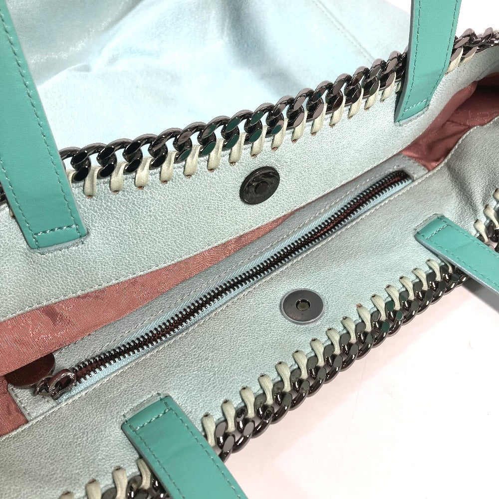 Stella McCartney Tote Bag Faux leather Mint green type Shaggy deer Chain Large Women Used Authentic