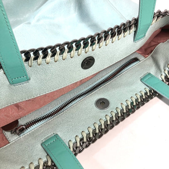 Stella McCartney Tote Bag Faux leather Mint green type Shaggy deer Chain Large Women Used Authentic