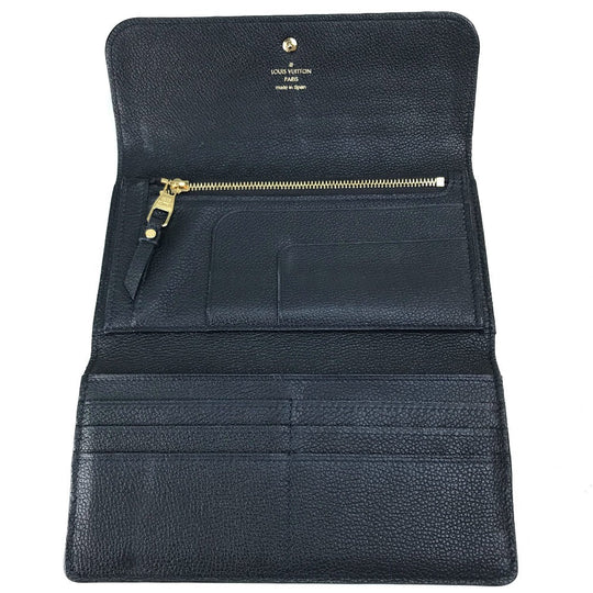 LOUIS VUITTON Long Wallet Purse M60258 Monogram Ann Platt Leather Navy Monogram Ann Platt Portefeuille Villetuoz Women Used Authentic
