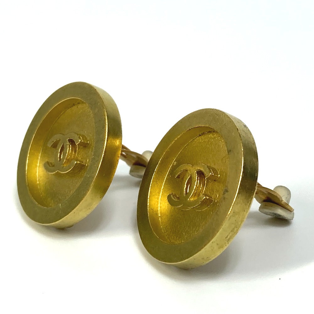 CHANEL Earring Gold Plated gold CC COCO Mark vintage Women Used Authentic