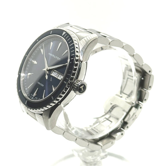 HAMILTON Watches Quartz H375510 Stainless Steel Silver Jazz master blue dial mens Used Authentic