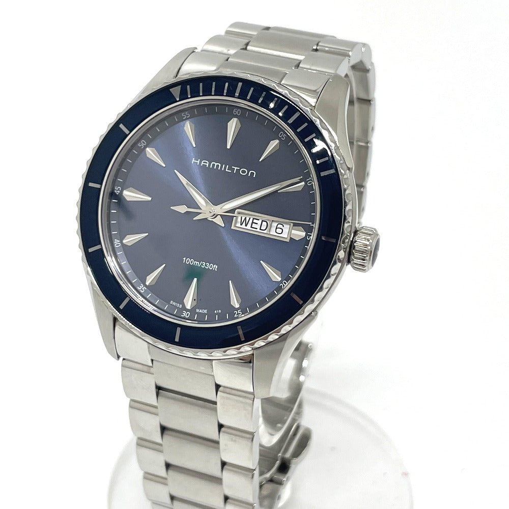 HAMILTON Watches Quartz H375510 Stainless Steel Silver Jazz master blue dial mens Used Authentic