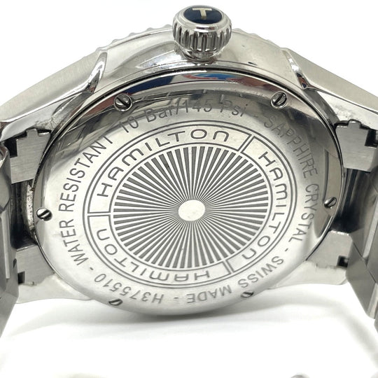 HAMILTON Watches Quartz H375510 Stainless Steel Silver Jazz master blue dial mens Used Authentic