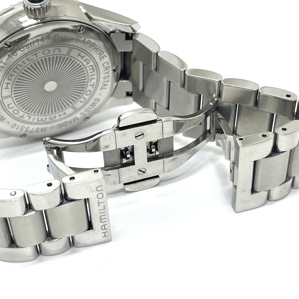 HAMILTON Watches Quartz H375510 Stainless Steel Silver Jazz master blue dial mens Used Authentic