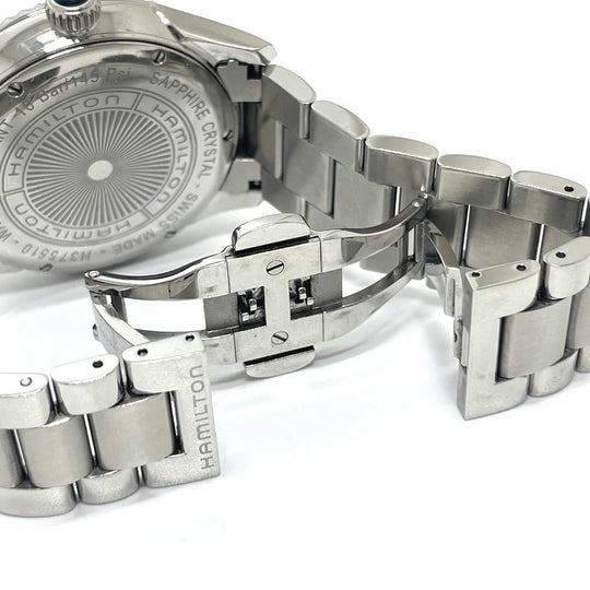 HAMILTON Watches Quartz H375510 Stainless Steel Silver Jazz master blue dial mens Used Authentic
