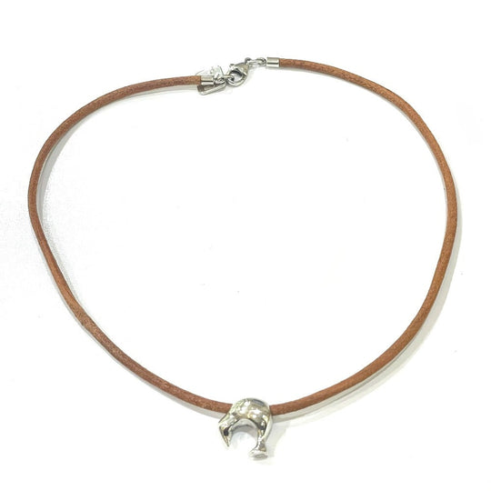 LOUIS VUITTON choker M80647 Leather, SV925 Silver Kiwi Kiwi LV cup 2003 Women Used Authentic