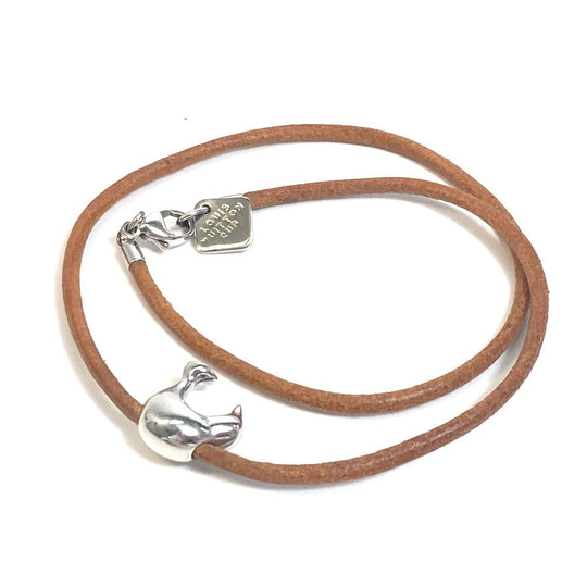 LOUIS VUITTON choker M80647 Leather, SV925 Silver Kiwi Kiwi LV cup 2003 Women Used Authentic