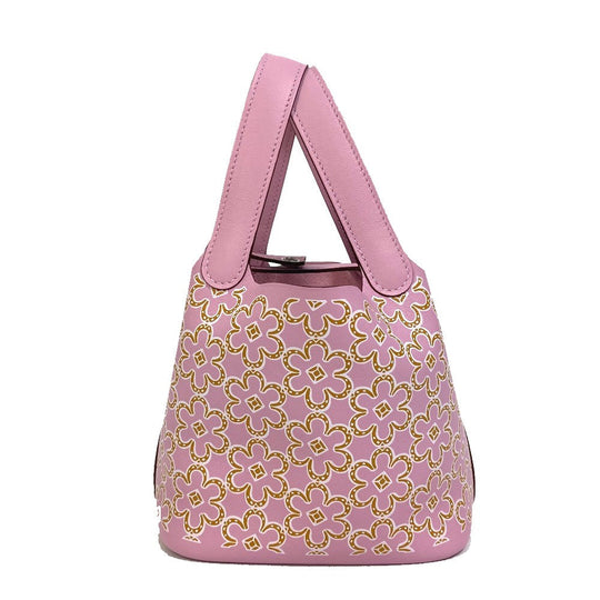 HERMES Handbag Swift pink Picotin Lock Micro Micro 14 Women Used Authentic