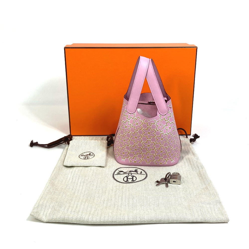HERMES Handbag Swift pink Picotin Lock Micro Micro 14 Women Used Authentic