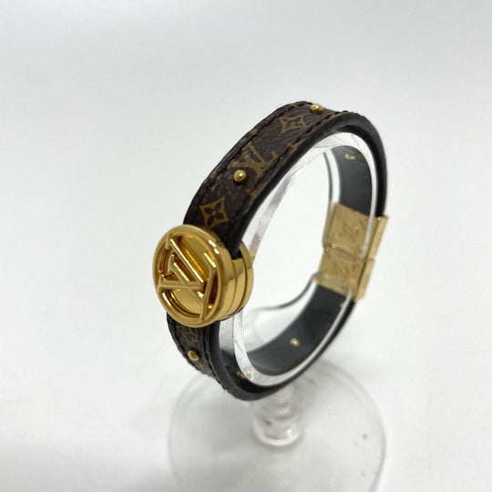 LOUIS VUITTON bracelet M6173E Monogram canvas Brown Monogram Brasserie LV Circle Reversible Women Used Authentic
