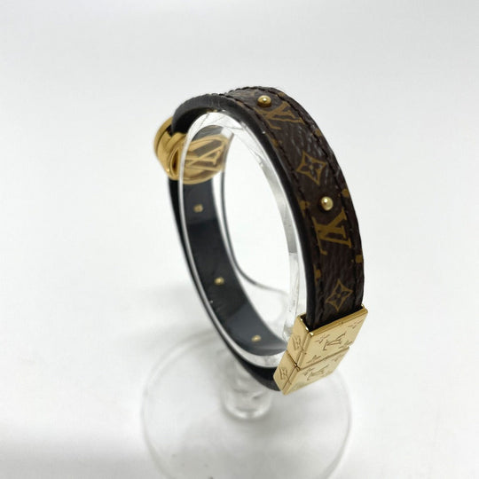 LOUIS VUITTON bracelet M6173E Monogram canvas Brown Monogram Brasserie LV Circle Reversible Women Used Authentic
