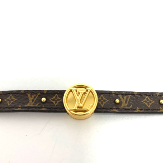 LOUIS VUITTON bracelet M6173E Monogram canvas Brown Monogram Brasserie LV Circle Reversible Women Used Authentic