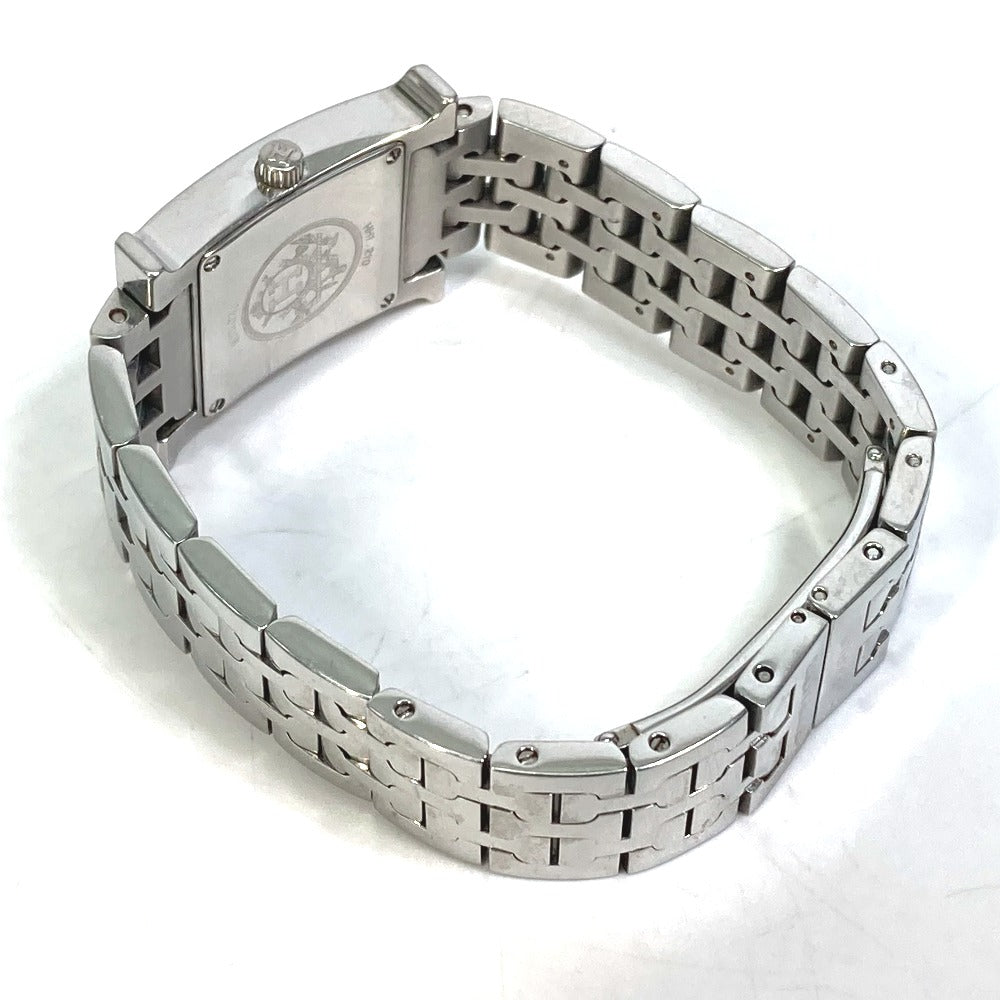 HERMES Watches Quartz HH1.210 Stainless Steel Silver H watch black dial Women Used Authentic
