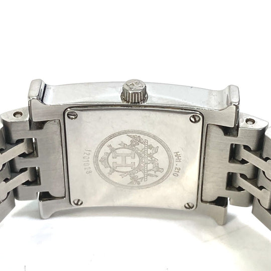 HERMES Watches Quartz HH1.210 Stainless Steel Silver H watch black dial Women Used Authentic
