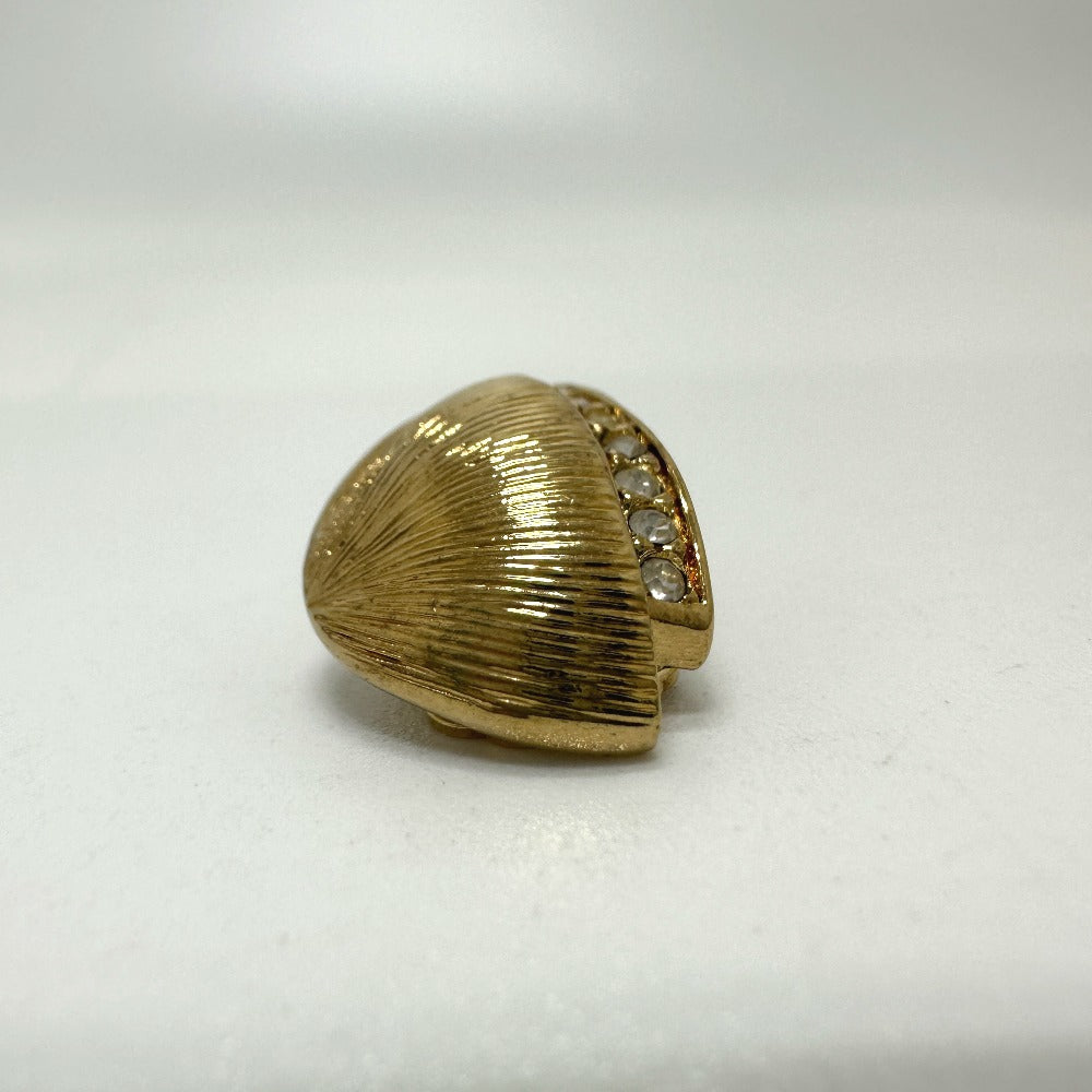Dior Earring Gold Plated gold Rhinestone Women Used Authentic