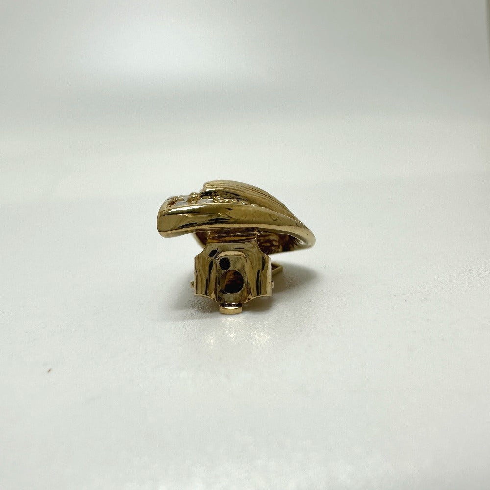 Dior Earring Gold Plated gold Rhinestone Women Used Authentic
