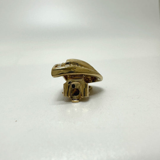 Dior Earring Gold Plated gold Rhinestone Women Used Authentic