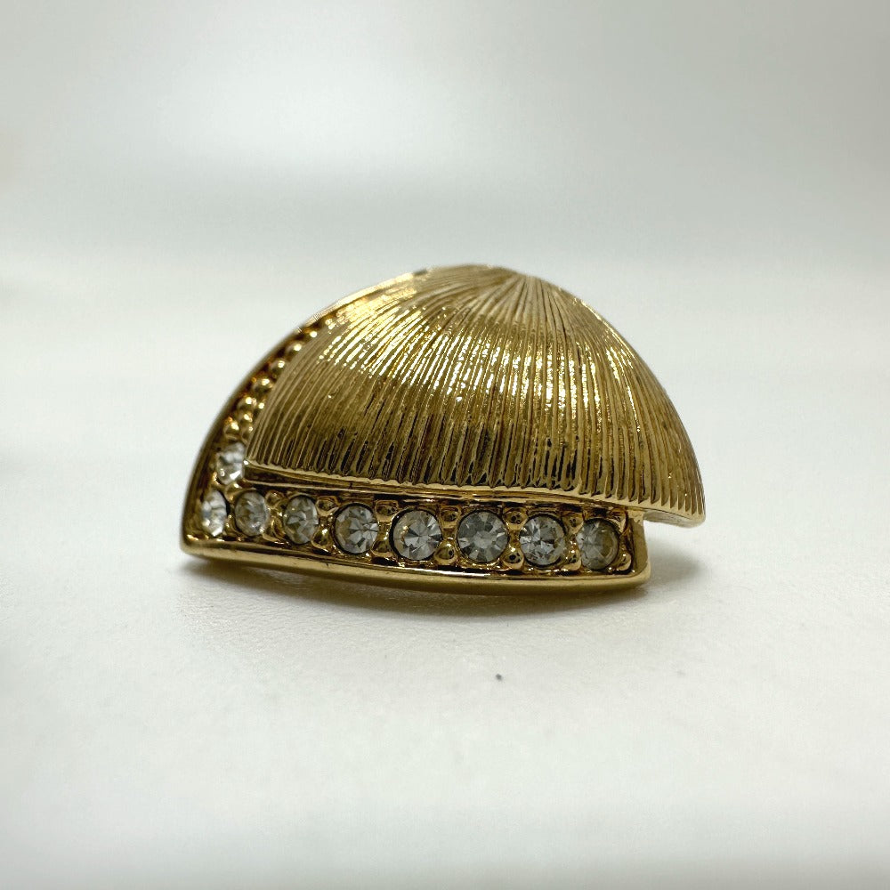 Dior Earring Gold Plated gold Rhinestone Women Used Authentic