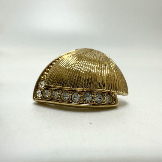 Dior Earring Gold Plated gold Rhinestone Women Used Authentic