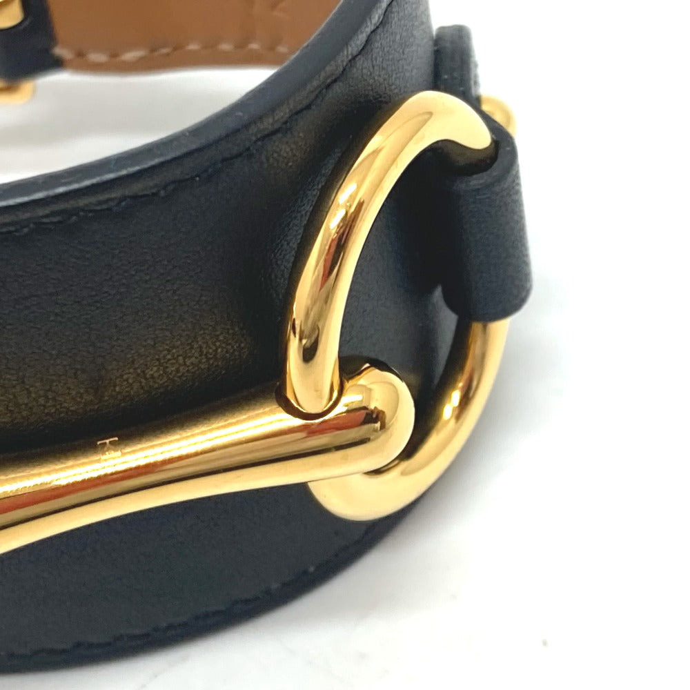 HERMES bracelet Vaux Swift black Horsebit Women T2 Used Authentic