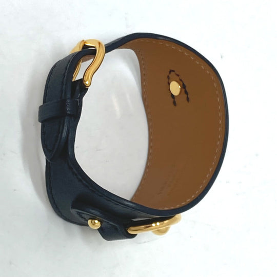 HERMES bracelet Vaux Swift black Horsebit Women T2 Used Authentic