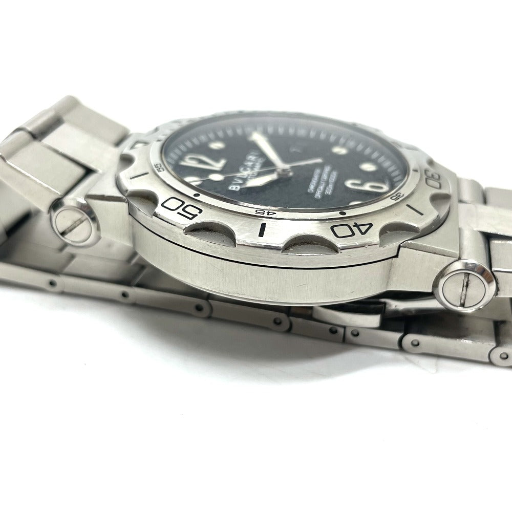 BVLGARI Watches Mechanical Automatic DP42SSD Stainless Steel Silver Chronometer diagono scuba aqua black dial mens Used Authentic