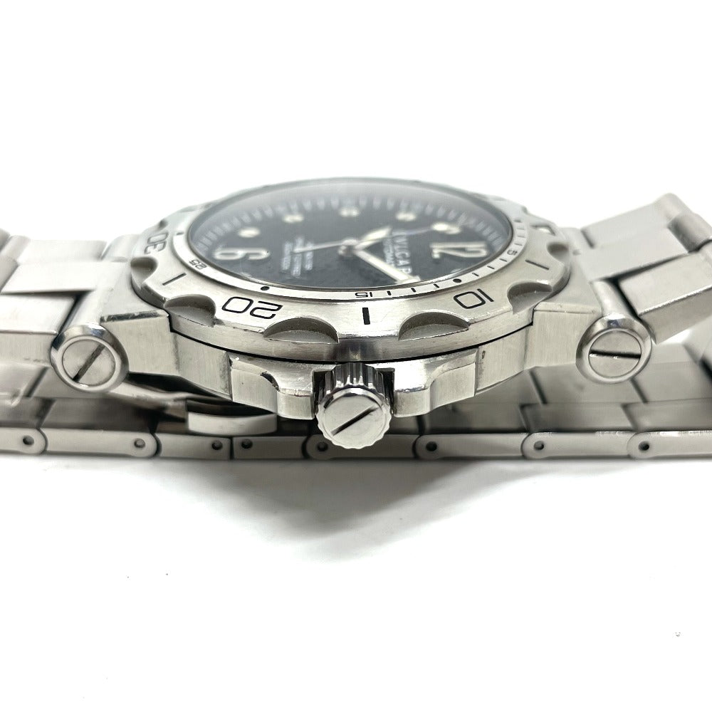 BVLGARI Watches Mechanical Automatic DP42SSD Stainless Steel Silver Chronometer diagono scuba aqua black dial mens Used Authentic