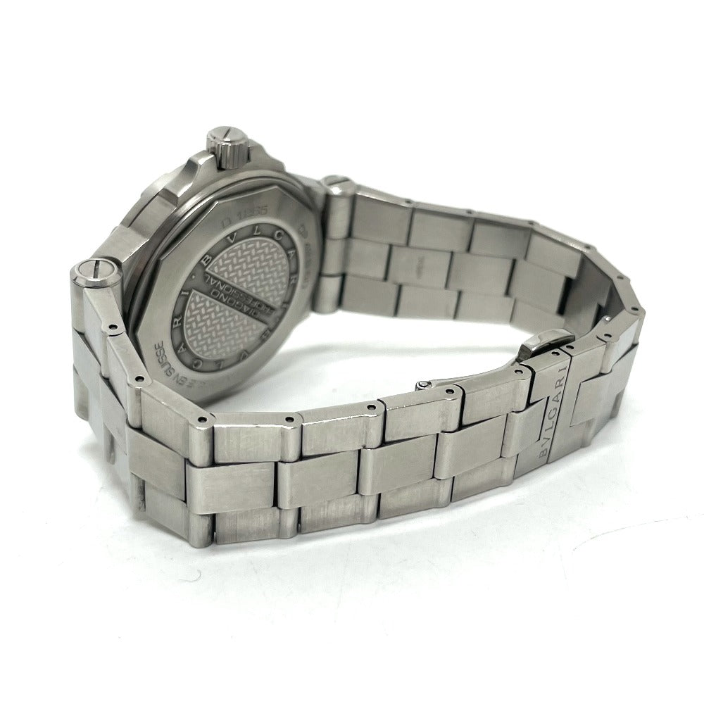 BVLGARI Watches Mechanical Automatic DP42SSD Stainless Steel Silver Chronometer diagono scuba aqua black dial mens Used Authentic