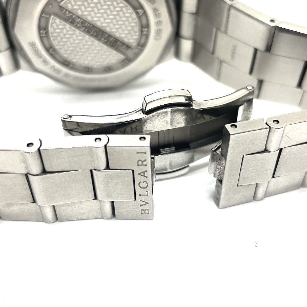 BVLGARI Watches Mechanical Automatic DP42SSD Stainless Steel Silver Chronometer diagono scuba aqua black dial mens Used Authentic