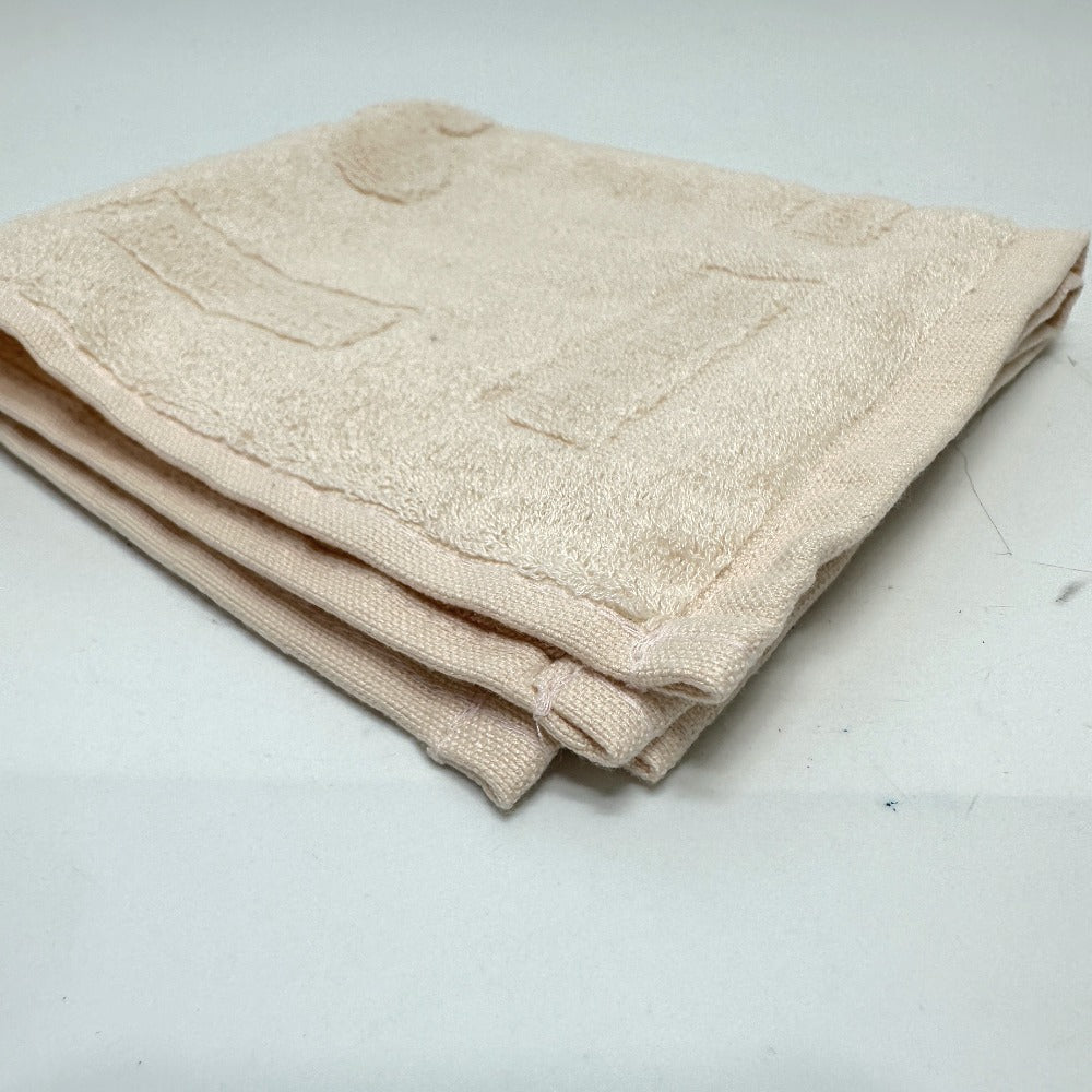 HERMES towel cotton beige Horse logo Women Used Authentic