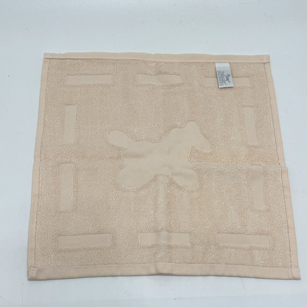 HERMES towel cotton beige Horse logo Women Used Authentic