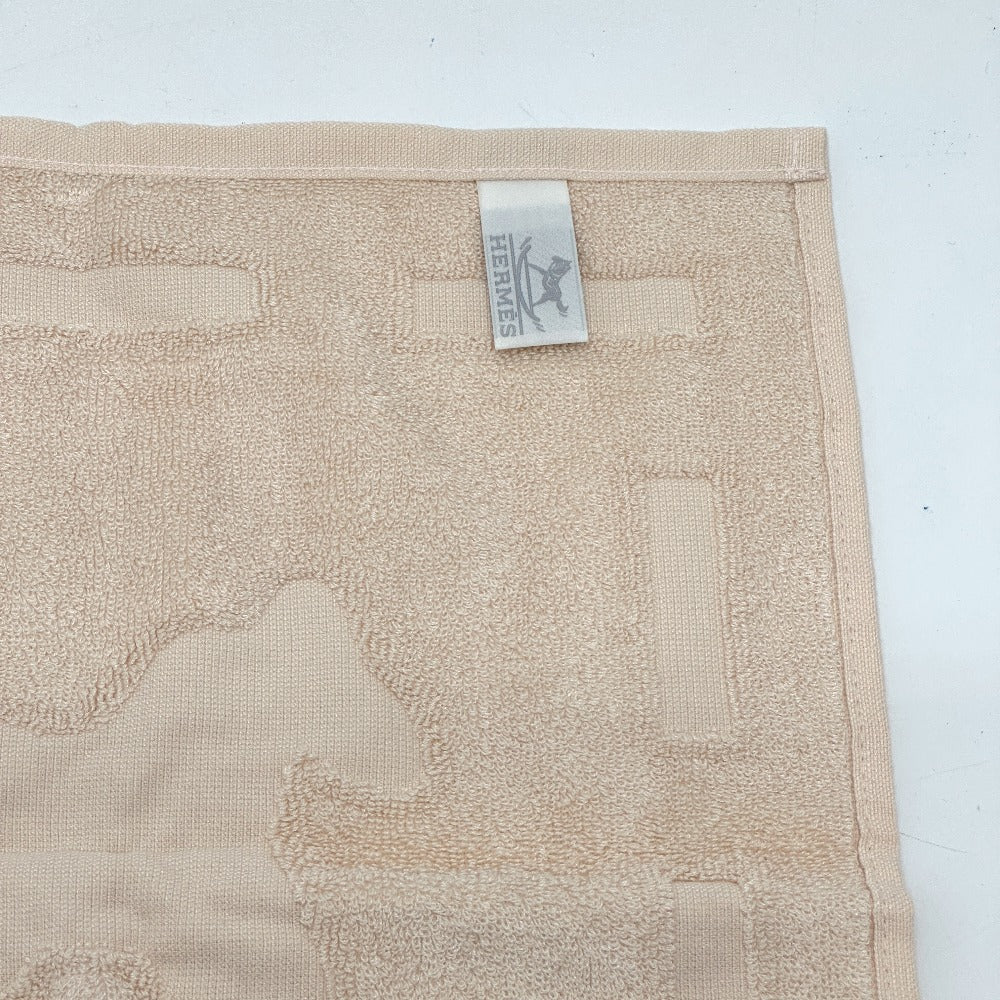 HERMES towel cotton beige Horse logo Women Used Authentic