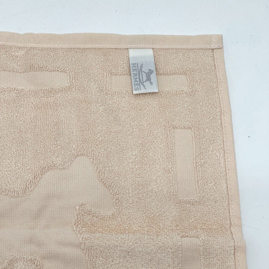 HERMES towel cotton beige Horse logo Women Used Authentic