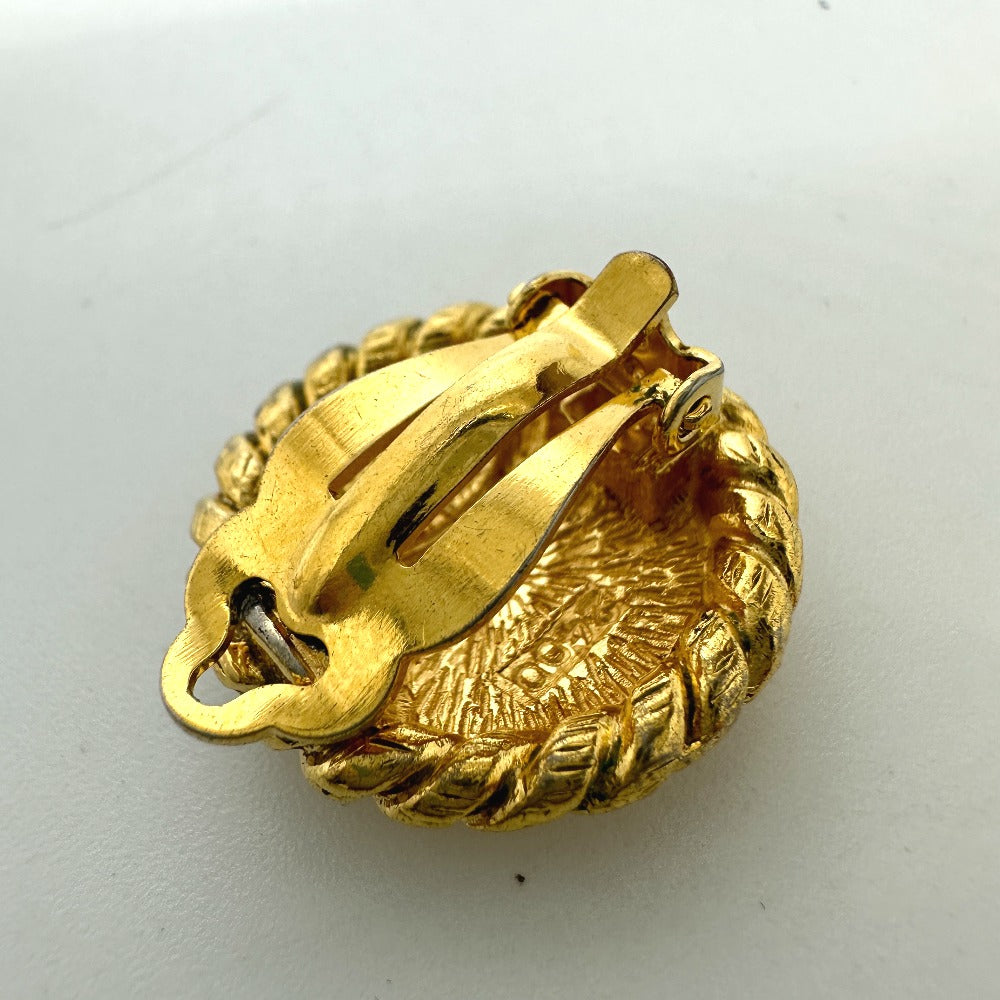 CHANEL Earring Gold Plated gold 95P logo CC COCO Mark Round Women Used Authentic