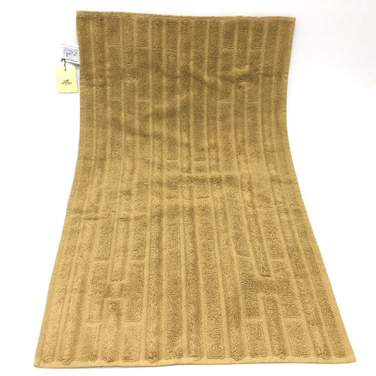 HERMES towel cotton Brown H logo labyrinth Women Used Authentic