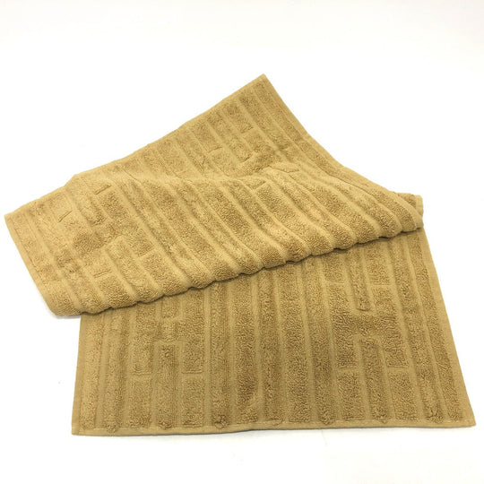 HERMES towel cotton Brown H logo labyrinth Women Used Authentic