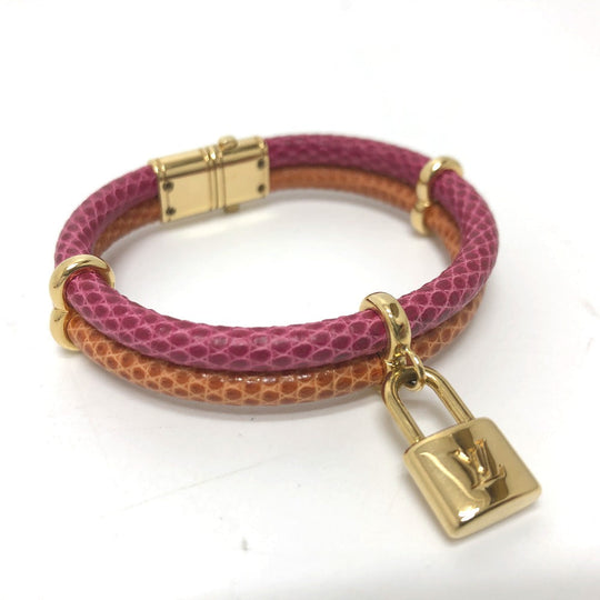 LOUIS VUITTON bracelet leather Pink type Brassle Keep It Twice unisex(Unisex) Used Authentic