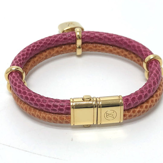 LOUIS VUITTON bracelet leather Pink type Brassle Keep It Twice unisex(Unisex) Used Authentic