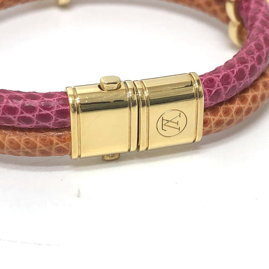LOUIS VUITTON bracelet leather Pink type Brassle Keep It Twice unisex(Unisex) Used Authentic