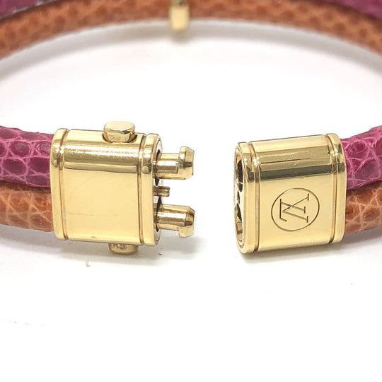 LOUIS VUITTON bracelet leather Pink type Brassle Keep It Twice unisex(Unisex) Used Authentic