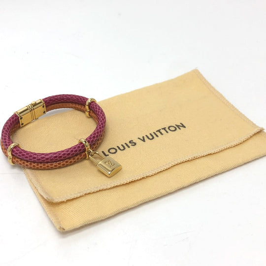 LOUIS VUITTON bracelet leather Pink type Brassle Keep It Twice unisex(Unisex) Used Authentic