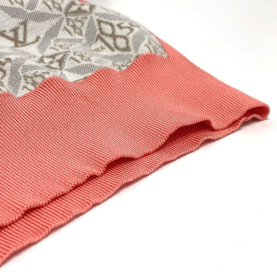 LOUIS VUITTON knit Silk, Cotton Gray / pink Monogram SUNCE1854 contrast trim Women XS Used Authentic