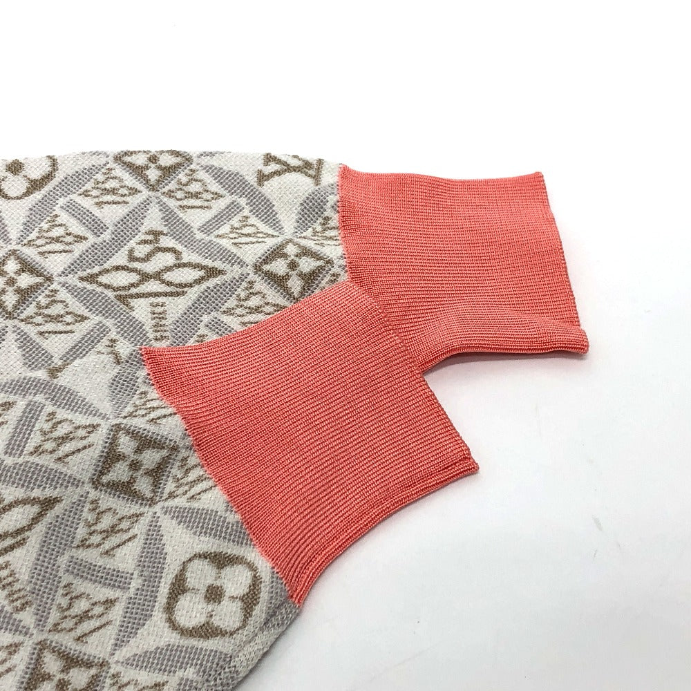 LOUIS VUITTON knit Silk, Cotton Gray / pink Monogram SUNCE1854 contrast trim Women XS Used Authentic